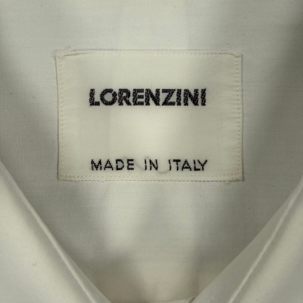 Lorenzini Italian Dress Shirt Mens 16 White Lightweight Office Formal Made Italy - Picture 4 of 12